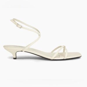 Toteme Crossover 35MM Leather Sandals in Off White